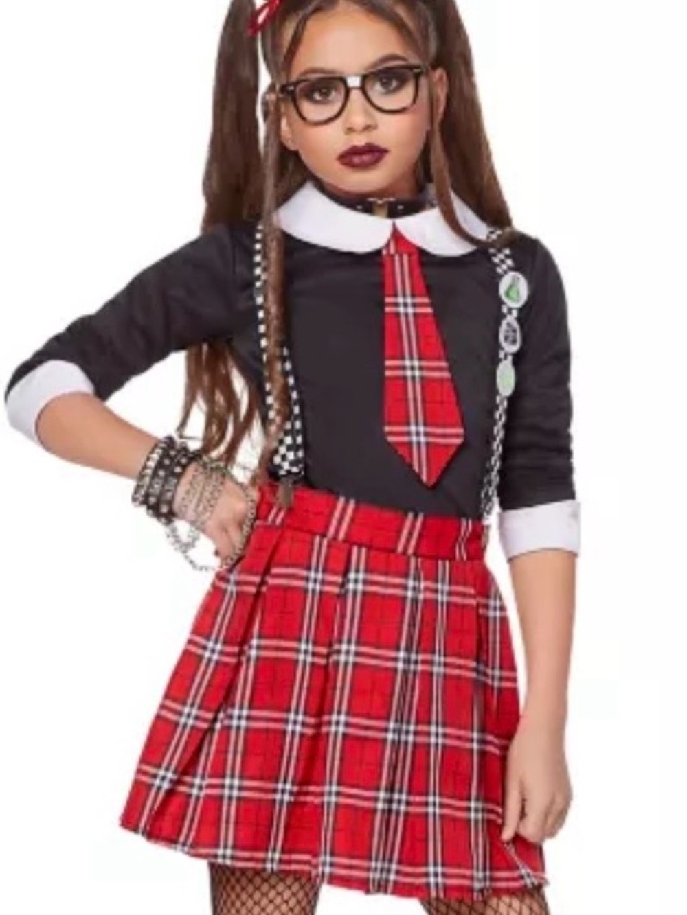 Spirit Red Plaid Schoolgirl Costume Lg in Girls